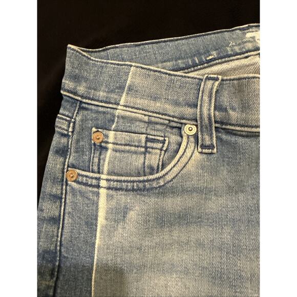7 For All Mankind-Wmns Roxanne Ankle Jeans-Lt Wash-SideStripe Frayed Hems-size25 - Picture 9 of 16